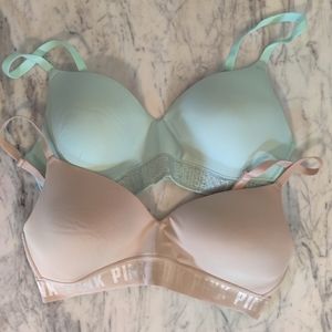 PINK Victoria Secret Wear Everywhere Wireless Bra Bundle 36C
